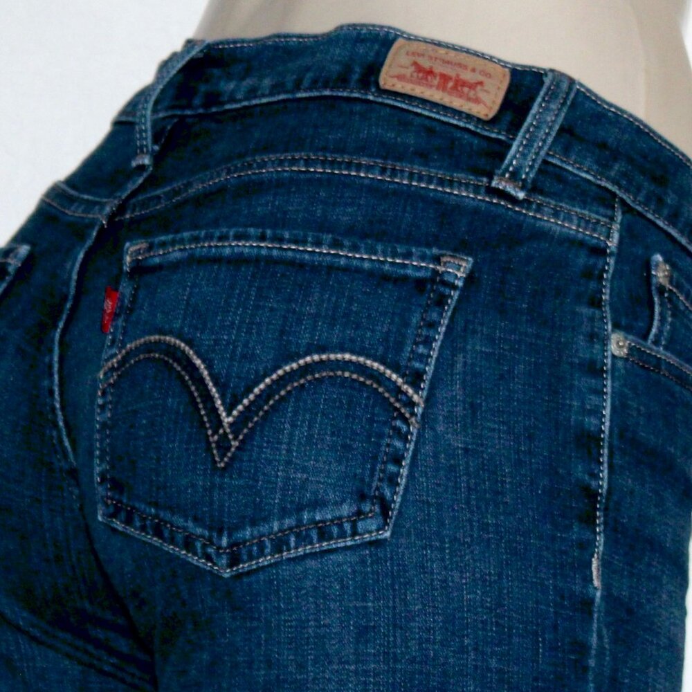 Levi's 524 Womens Too Super Low Dark Blue Stretch Demin Jeans 9 X 31